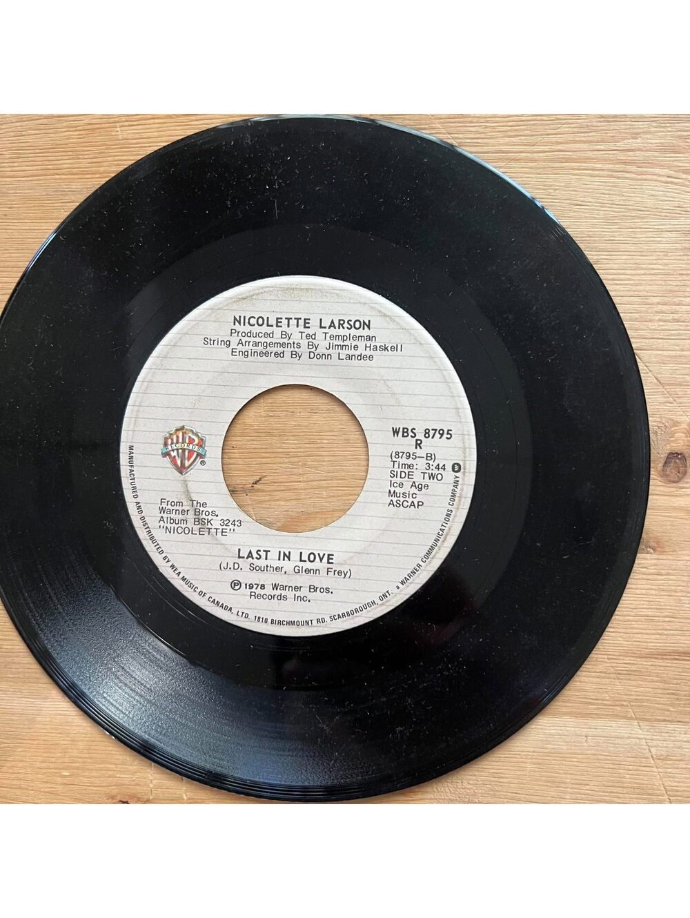 Nicolette Larson - Last in Love/Rhumba Girl 45rpm VG+ R12